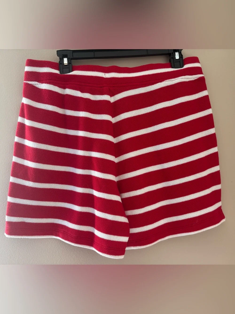 NWT Talbots Nautical Beach Terry Shorts Luna Stripe Red White 6” Size Medium - Picture 7 of 7
